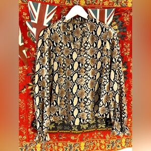 Snakeskin Print Blouse Animal Wild Sexy Fun